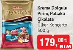 ÜLKER KONÇERTO KREMA DOLGULU PİRİNÇ PATLAKLI ÇİKOLATA 500 G - BAYRAM ŞEKERİ/ÇİKOLATASI